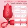 Tongue Licking Suction Telescopic Rod, Rose Adult Toy, Dual-Function Device, Sucking Massage Vibrator, Extendable Vibrating Massage Stick with 10 Suction Frequencies and Extension Modes, USB Charging, Romantic Toy, Designed for Women 1