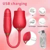 Tongue Licking Suction Telescopic Rod, Rose Adult Toy, Dual-Function Device, Sucking Massage Vibrator, Extendable Vibrating Massage Stick with 10 Suction Frequencies and Extension Modes, USB Charging, Romantic Toy, Designed for Women 5