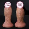 Consolador de silicona para mujer con succión sin huevos, falo artificial de silicona, masturbador para adultos, pene suave 4