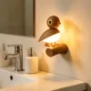 Lámpara de noche con sensor de movimiento, lámpara de pared recargable para aves con percha magnética – Lámpara de pared con luz cálida que se enciende y apaga automáticamente para dormitorio, pasillo, cocina y baño (marrón) 5