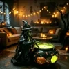 Gothic style Witch Cauldron Lamp Halloween Decoration Resin Ornament with Light Tabletop Decor Gift 2