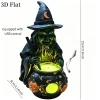 Gothic style Witch Cauldron Lamp Halloween Decoration Resin Ornament with Light Tabletop Decor Gift 6
