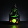 Gothic style Witch Cauldron Lamp Halloween Decoration Resin Ornament with Light Tabletop Decor Gift 4