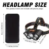 Rechargeable LED Headlamp USB Charging Adjustable Angle Waterproof for Outdoor Hiking Camping Fishing Running 7