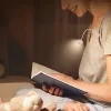 Adjustable brightness LED clip on book light USB powered eye friendly design with adjustable color temperature suitable for bedside studying and traveling 3