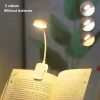 Adjustable brightness LED clip on book light USB powered eye friendly design with adjustable color temperature suitable for bedside studying and traveling 5