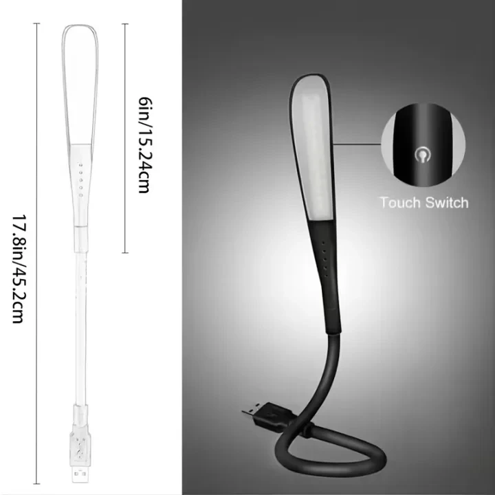 USB LED 鹅颈阅读灯 触控调光 柔韧书桌台灯 适用于卧室书桌笔记本电脑