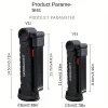 Lámpara de trabajo LED recargable linterna plegable con gancho magnético ideal para reparaciones automotrices camping al aire libre garajes y uso de emergencia 5