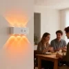 RGB Motion Sensor Wall Lamp Rechargeable Magnetic Mount Up Down Night Light Suitable for Bedroom and Hallway Romantic Ambiance 6