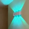 RGB Motion Sensor Wall Lamp Rechargeable Magnetic Mount Up Down Night Light Suitable for Bedroom and Hallway Romantic Ambiance 7