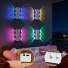 RGB Motion Sensor Wall Lamp Rechargeable Magnetic Mount Up Down Night Light Suitable for Bedroom and Hallway Romantic Ambiance 3