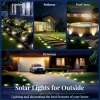 Juego de 8 luces solares enterradas material acero inoxidable 8 LED con luz cálida blanca impermeable con detección automática iluminación para senderos exteriores y jardines 5