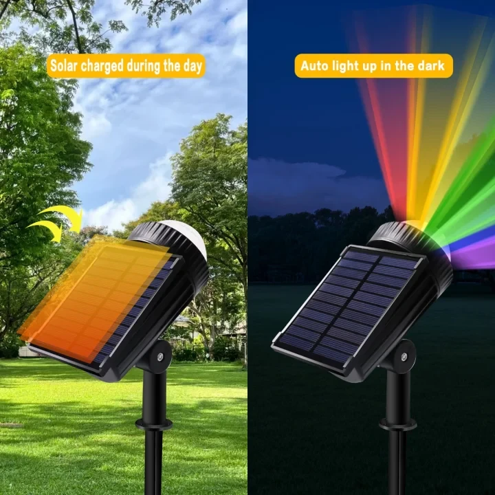 太阳能迪斯科投影灯 RGB 户外防水花园庭院草坪装饰 适用于圣诞节万圣节派对