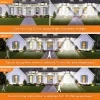 Lámpara solar con sensor de movimiento farola exterior cabezal ajustable en gran ángulo múltiples modos resistente al agua seguridad para jardín y garaje 2