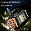 Linterna portátil LED COB con carga USB por energía solar ideal para senderismo pesca e iluminación de emergencia 4