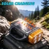 Linterna portátil LED COB con carga USB por energía solar ideal para senderismo pesca e iluminación de emergencia 3