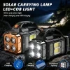 Linterna portátil LED COB con carga USB por energía solar ideal para senderismo pesca e iluminación de emergencia 5