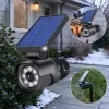 Lámpara de seguridad con sensor de movimiento solar cámara disfrazada exterior para colgar jardín y garaje 6