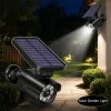Lámpara de seguridad con sensor de movimiento solar cámara disfrazada exterior para colgar jardín y garaje 4