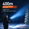 Linterna de mano recargable con haz concentrado iluminación portátil a larga distancia luz lateral múltiples modos ideal para uso al aire libre camping senderismo y emergencias 3