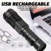 Rechargeable LED Flashlight Two Pack Zoomable COB Side Light Waterproof for Camping Hiking Emergency 6