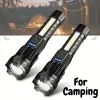 Rechargeable LED Flashlight Two Pack Zoomable COB Side Light Waterproof for Camping Hiking Emergency 3