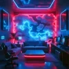 DIY RGB 云彩灯 LED 灯串 音乐同步 USB 供电 氛围天花板墙面装饰 适用于游戏室 卧室 派对 3