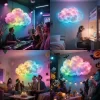 Luz LED con nube suave sincronización musical RGB montaje en pared o techo alimentación USB decoración DIY para habitaciones dormitorios juegos y fiestas 7