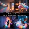Luz LED con nube suave sincronización musical RGB montaje en pared o techo alimentación USB decoración DIY para habitaciones dormitorios juegos y fiestas 8