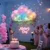 Luz LED con nube suave sincronización musical RGB montaje en pared o techo alimentación USB decoración DIY para habitaciones dormitorios juegos y fiestas 5