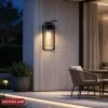 Lámpara de pared solar impermeable para exteriores portalámparas vintage con filamento de tungsteno juego de dos piezas adecuada para jardín terraza y garaje 7