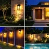 Lámpara de pared solar impermeable para exteriores portalámparas vintage con filamento de tungsteno juego de dos piezas adecuada para jardín terraza y garaje 3
