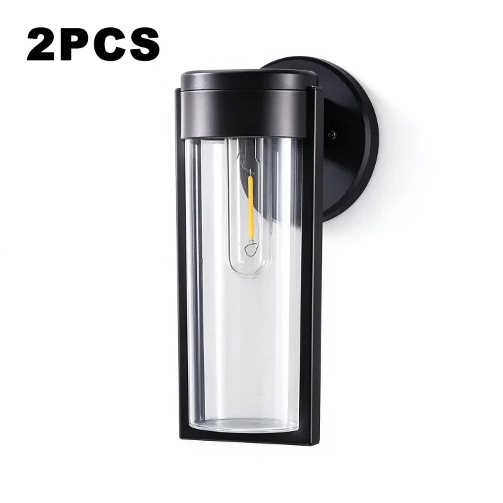 Lámpara de pared con alambre de tungsteno alimentada por energía solar / 2 piezas