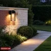 Lámpara de pared solar impermeable para exteriores portalámparas vintage con filamento de tungsteno juego de dos piezas adecuada para jardín terraza y garaje 2